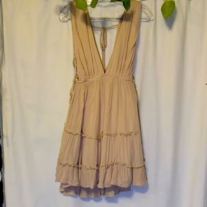 Taupe Tiered Mini Sundress